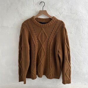 Womans IX cotton blend cable knit sweater